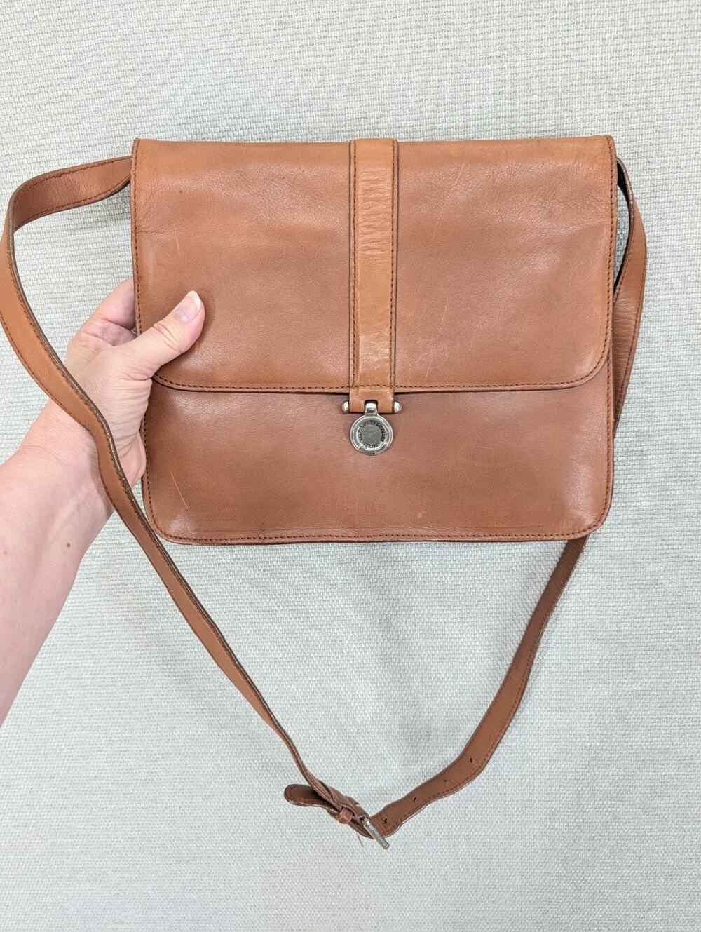 Vintage Ralph Lauren Brown Saddle Leather Shoulder Bag